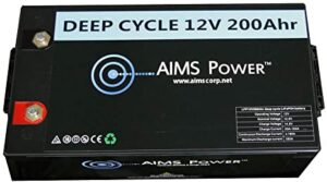 AIMS Power LFP12V200A Black 12V Lithium Battery 200Ah